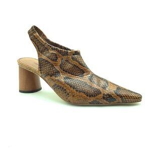 Regina Pyo Leather Snake Print Mules Size: US 7/ IT 37